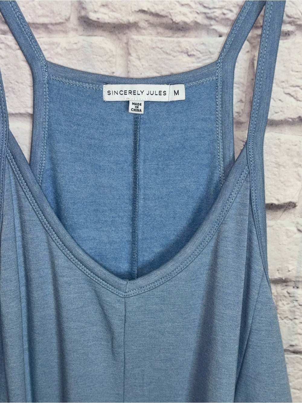 Sincerely Jules Cozy Soft Relaxed Pocket Romper Jumpsuit Blue M - Picture 6 of 10
